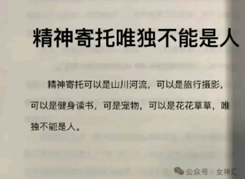 精神寄托不能是人