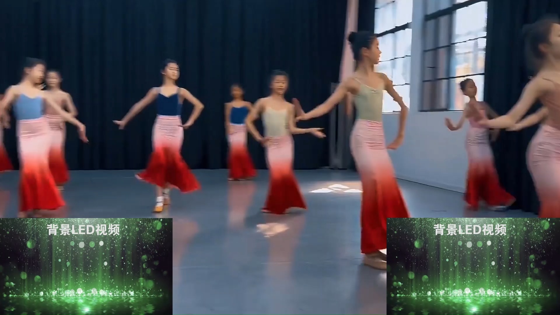 舞蹈教室探秘,傣族舞蹈《小河弯弯》背景led视频