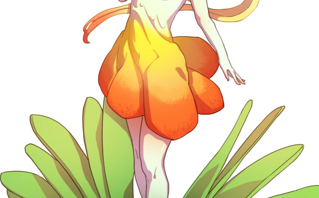 板绘过程君子兰拟人人设立绘