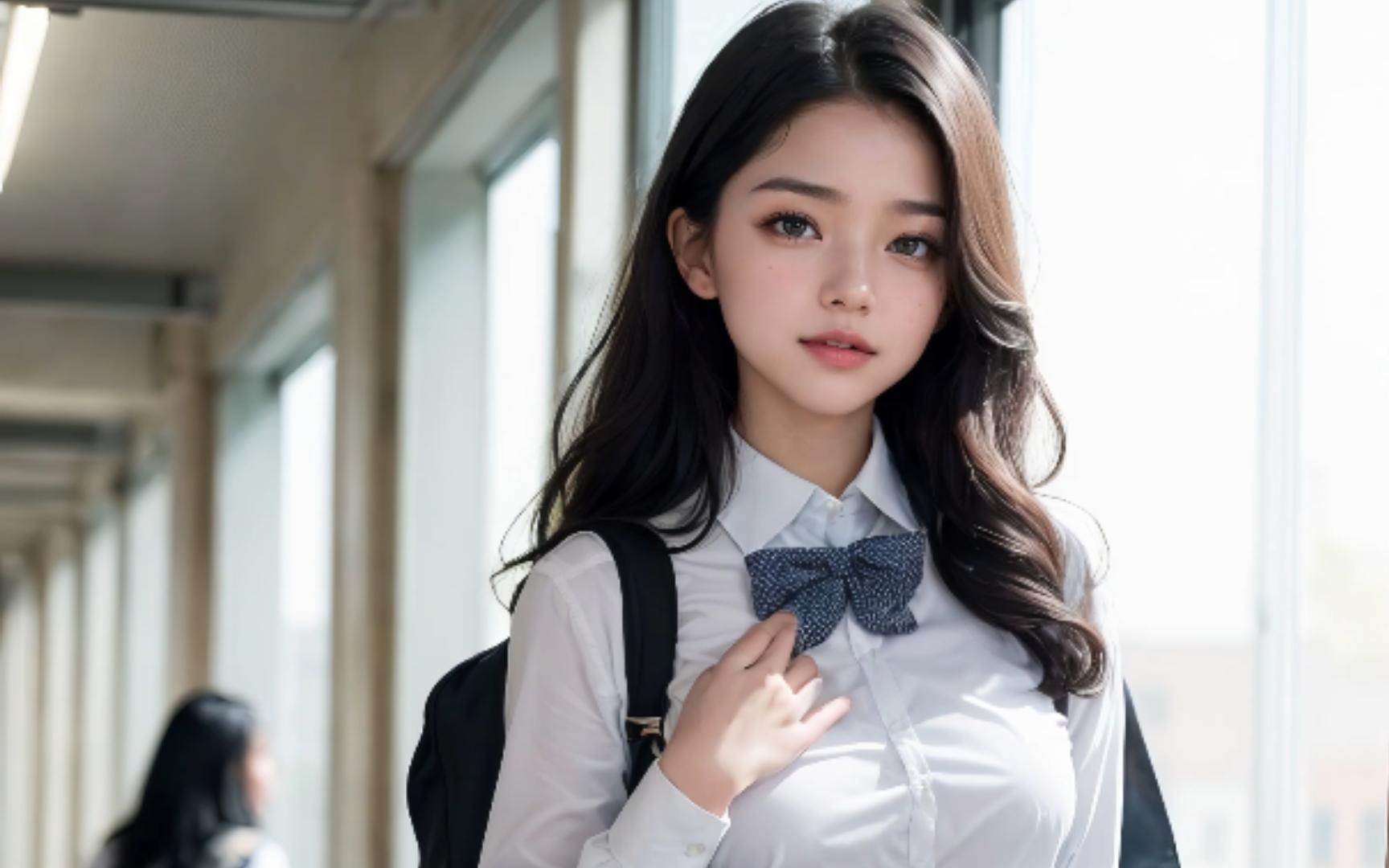 ai绘画---美女高中生