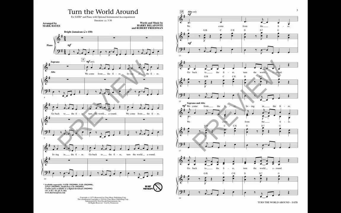 [图]《改变世界》“Turn the World Around”混声合唱 SATB