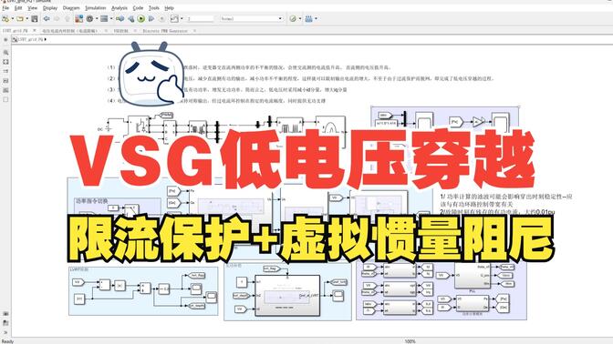 讲解-虚拟同步VSG-LVRT低电压穿越+限流保护+虚拟惯量阻尼特性Matlab仿真设计