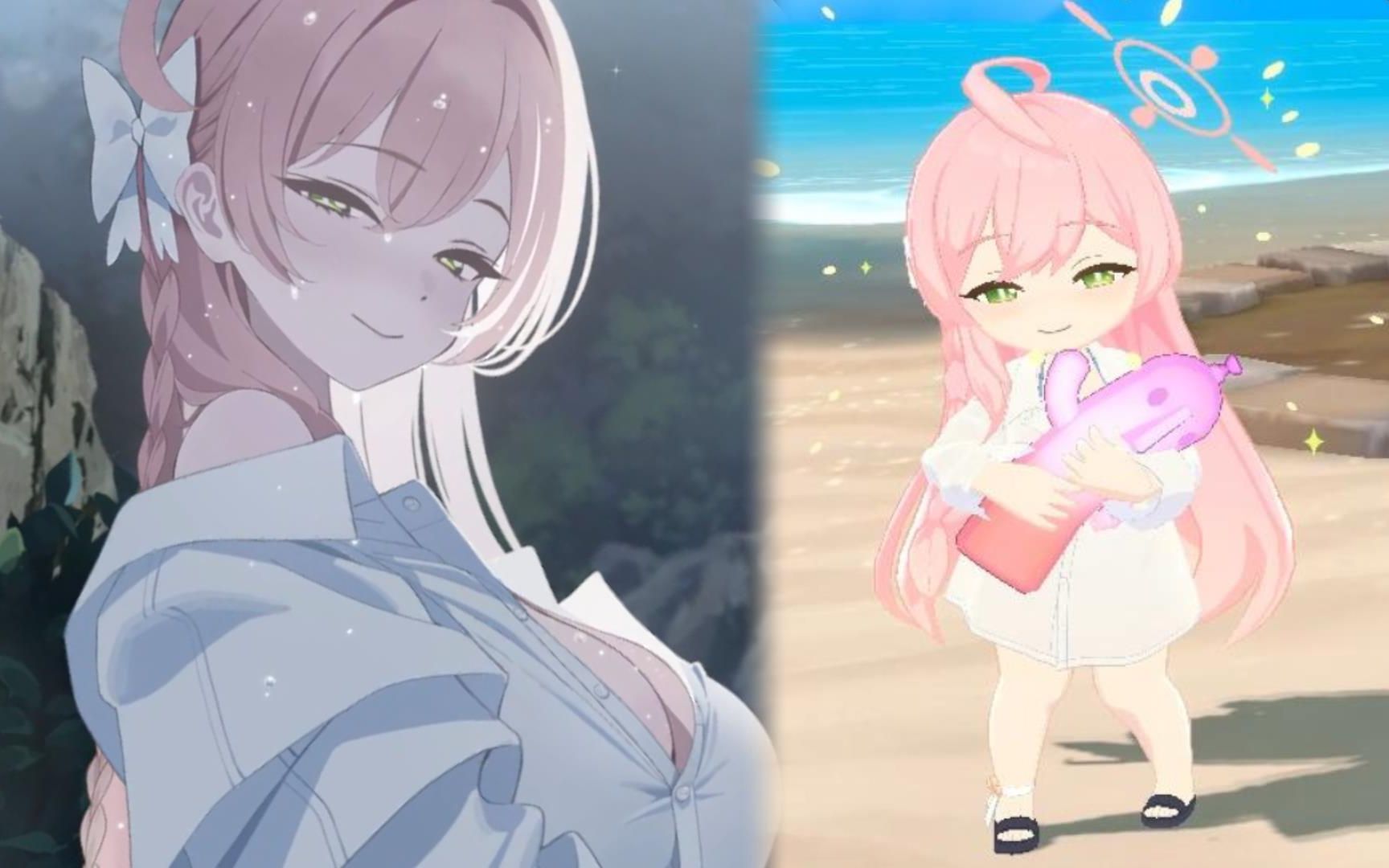 【蔚蓝档案】水着花子各种动作新姿态,live2d动态立绘