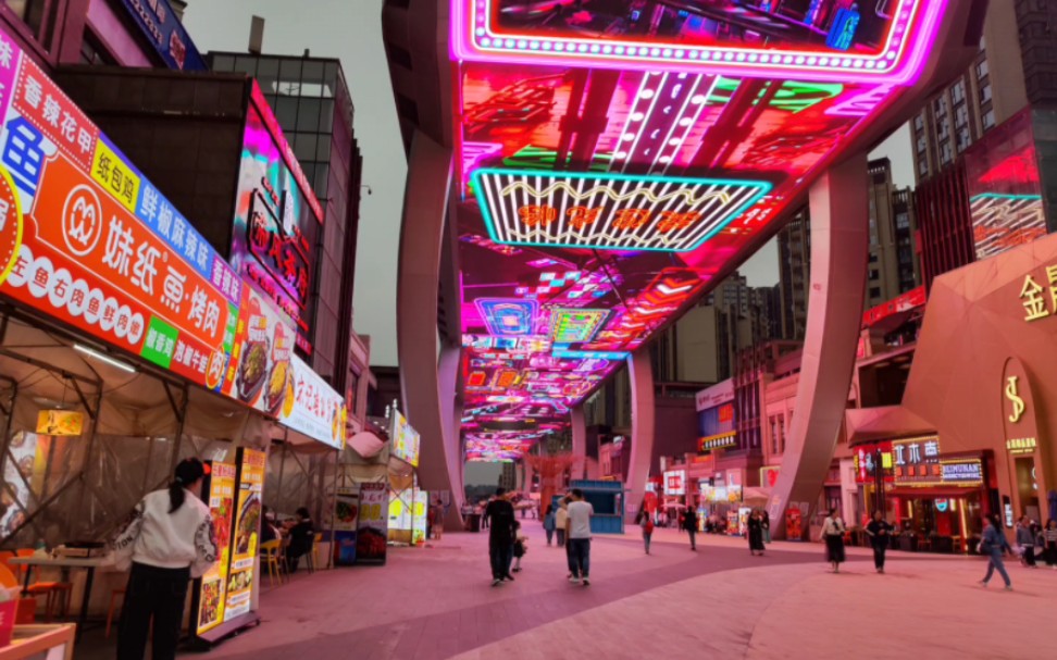 内江市夜市头顶屏幕录制