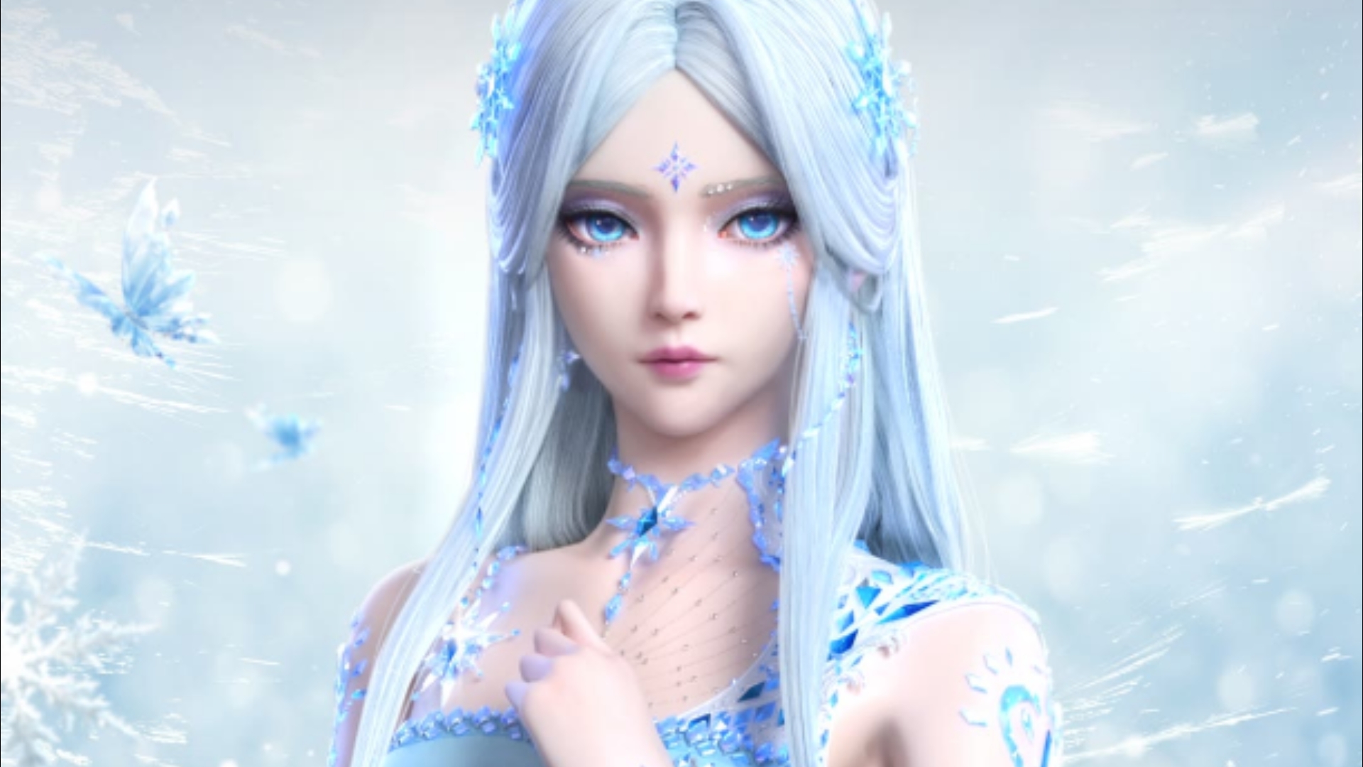 缔灵爱默水玲珑 【冰-冰公主 韩冰晶】皇冠 美甲 戒指 手链 高跟鞋