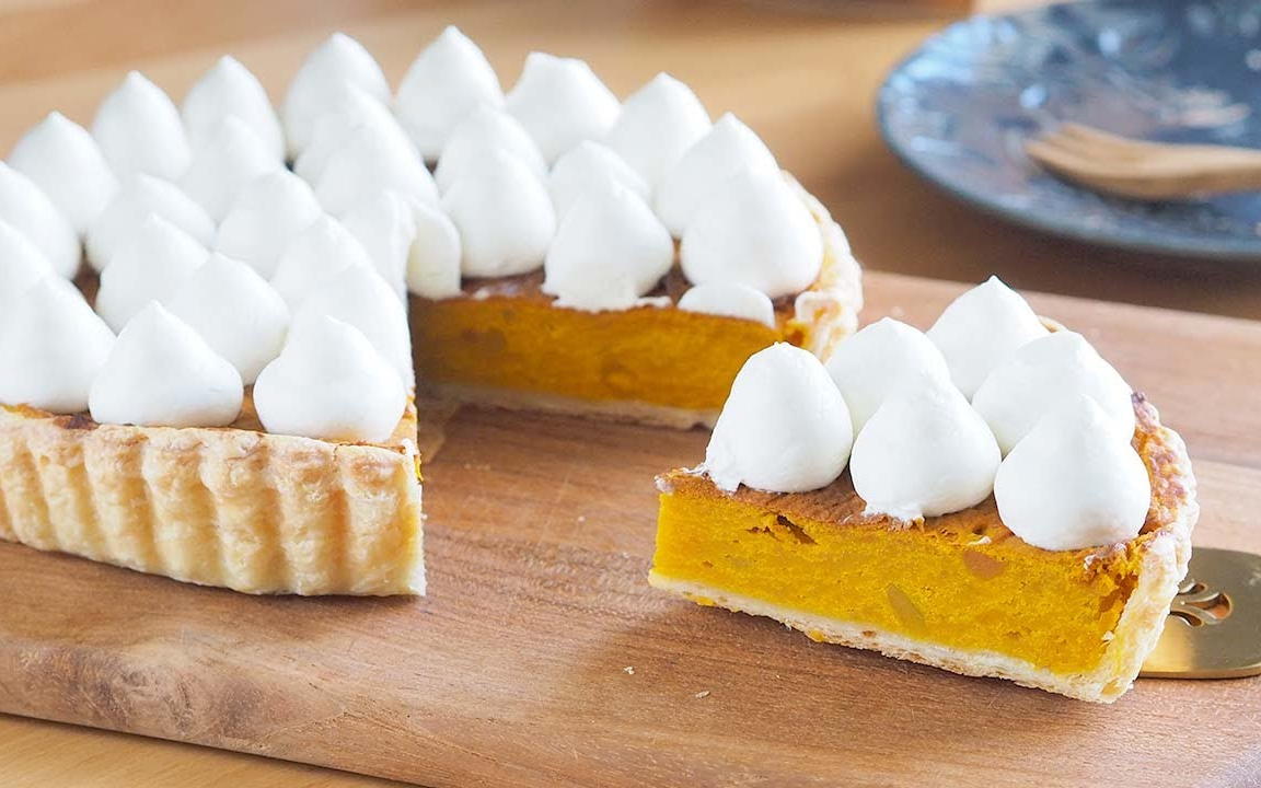 【MoriRicca】简单又美味的南瓜派食谱~|5种材料|Pumpkin Pie哔哩哔哩bilibili