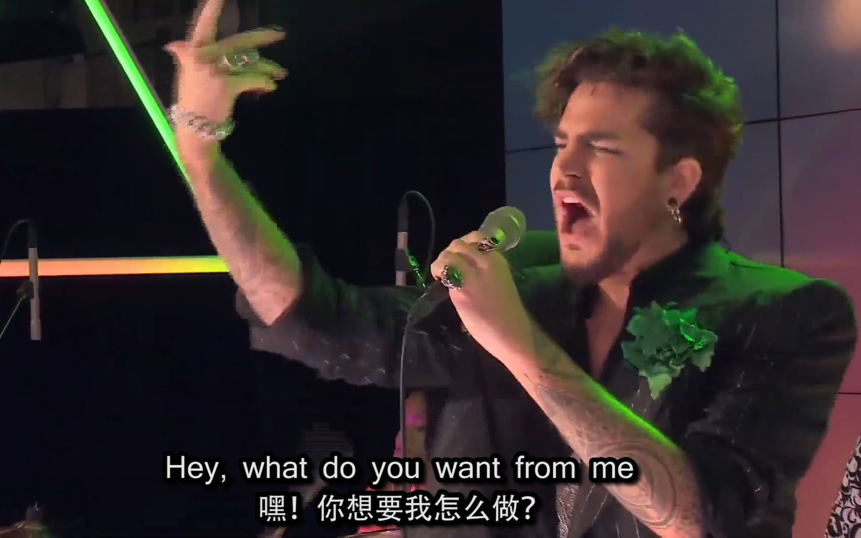 [图]当爷Adam Lambert YouTube 做客现场演唱-Whataya Want from Me 字幕珍藏版