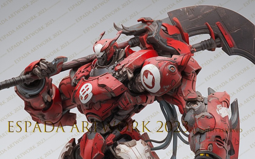 aigc向|机甲·南天门:赤红巨灵神