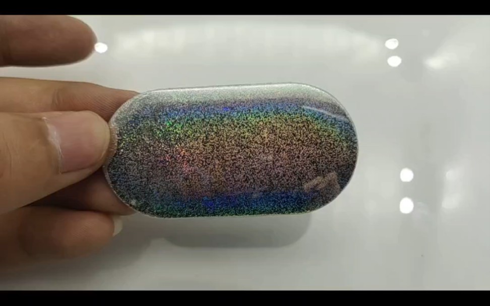 模内注塑iml工艺塑胶外壳装饰件,其表面效果为电镀炫彩闪银效果,产品