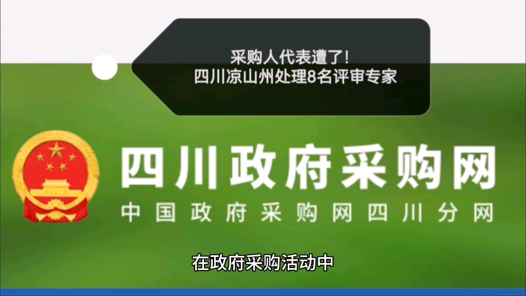 采购人代表遭了!四川凉山州处理8名评审专家!哔哩哔哩bilibili