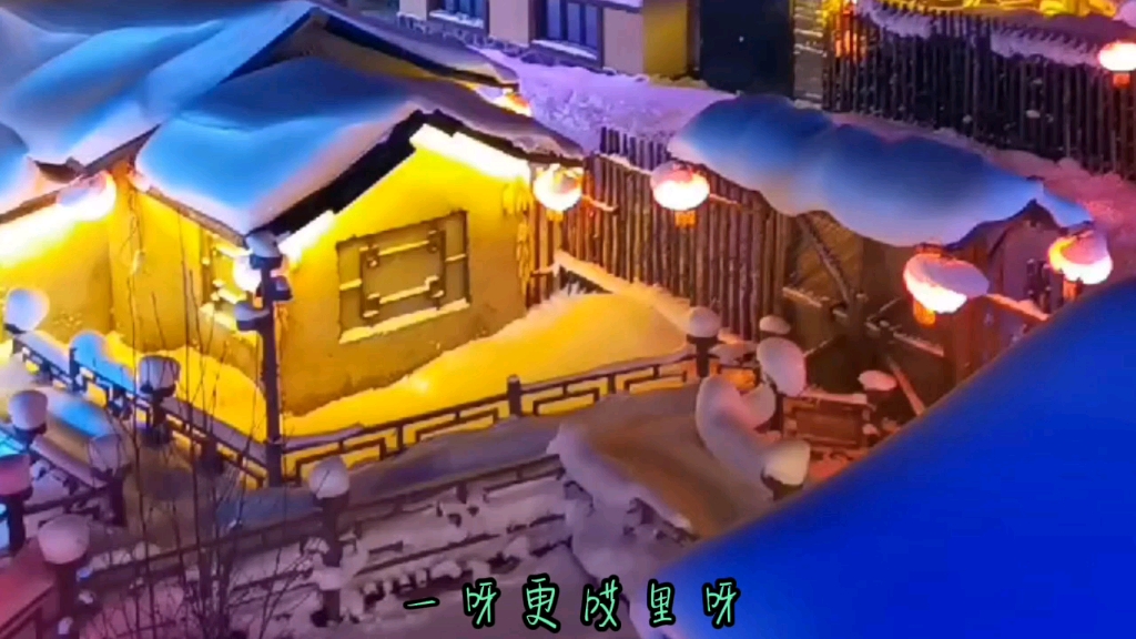 美丽的夜晚雪景哔哩哔哩bilibili