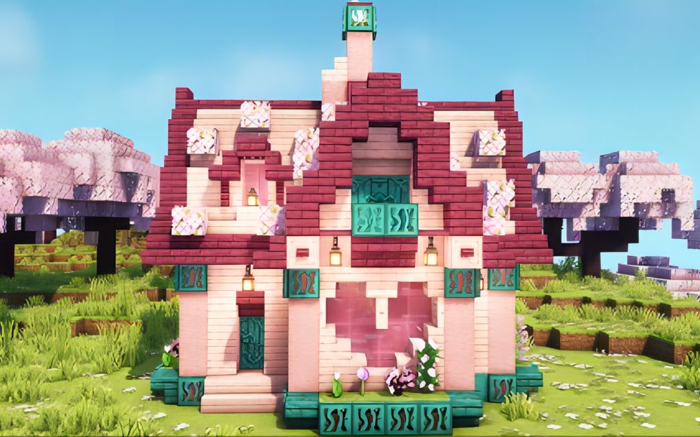 【minecraft】94清新可爱的樱花小屋