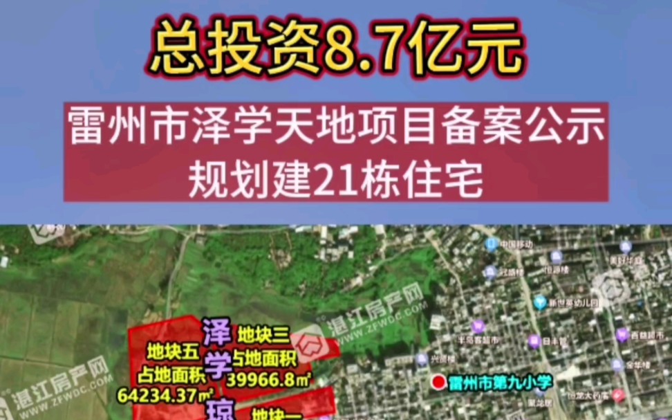 总投资8.7亿元!雷州市泽学天地项目备案公示,规划建21栋住宅#湛江#备案#新房#房产#湛江房产网哔哩哔哩bilibili