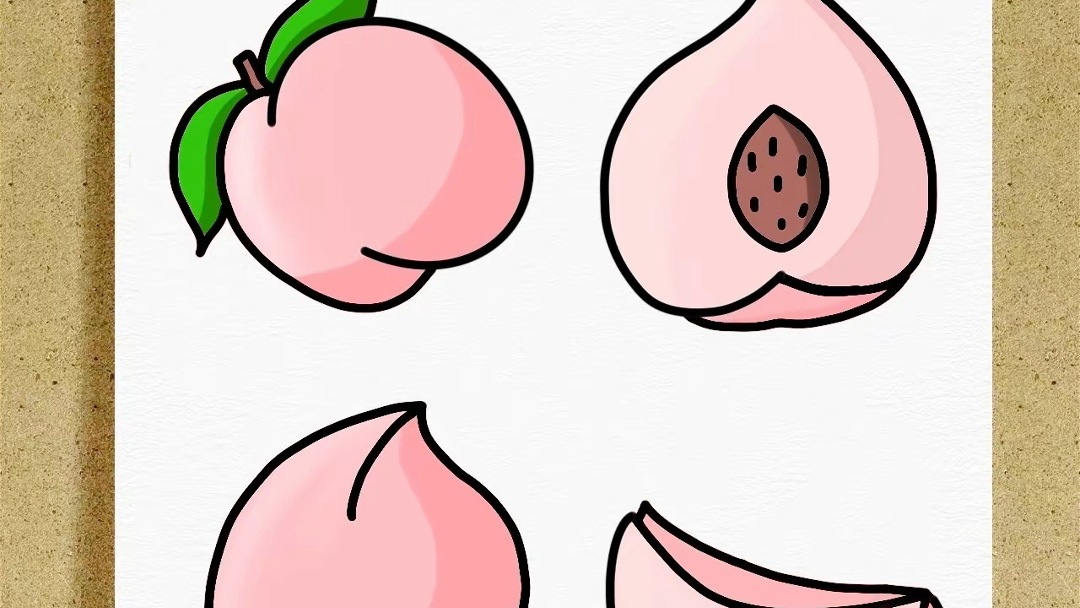 桃子99简笔画教程来啦～你们最爱的水果是什么呢?
