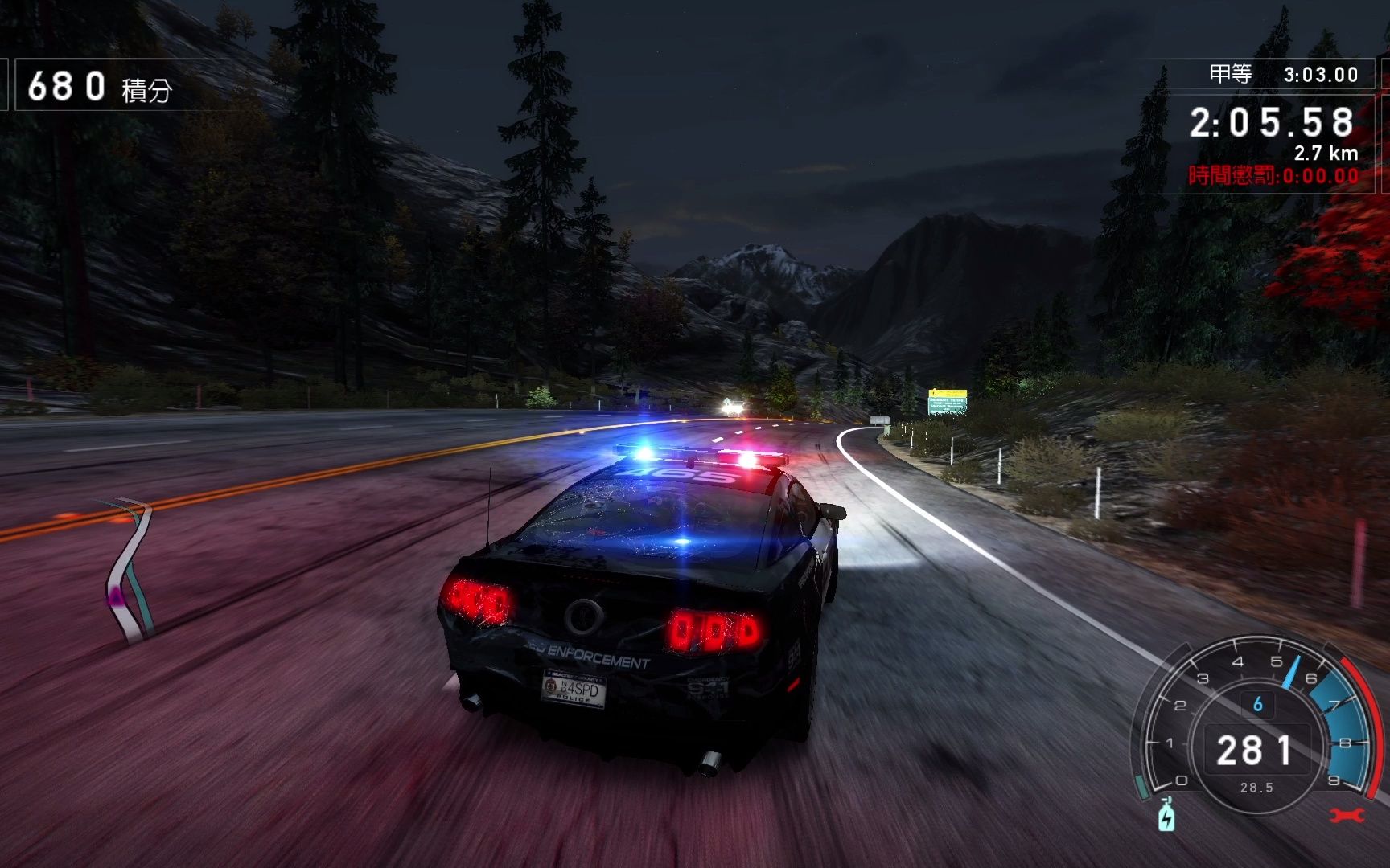 极品飞车14:福特野马谢尔比警用版,快速拦截任务,玩的出彩