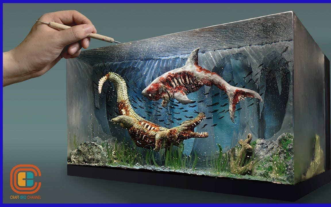 【场景技巧】创意场景 制作一个丧尸鳄鱼 vs 丧尸鲨鱼的场景