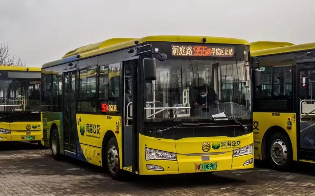 天津滨海公交955路 金旅xml6855jevy0c7客车 行驶实录