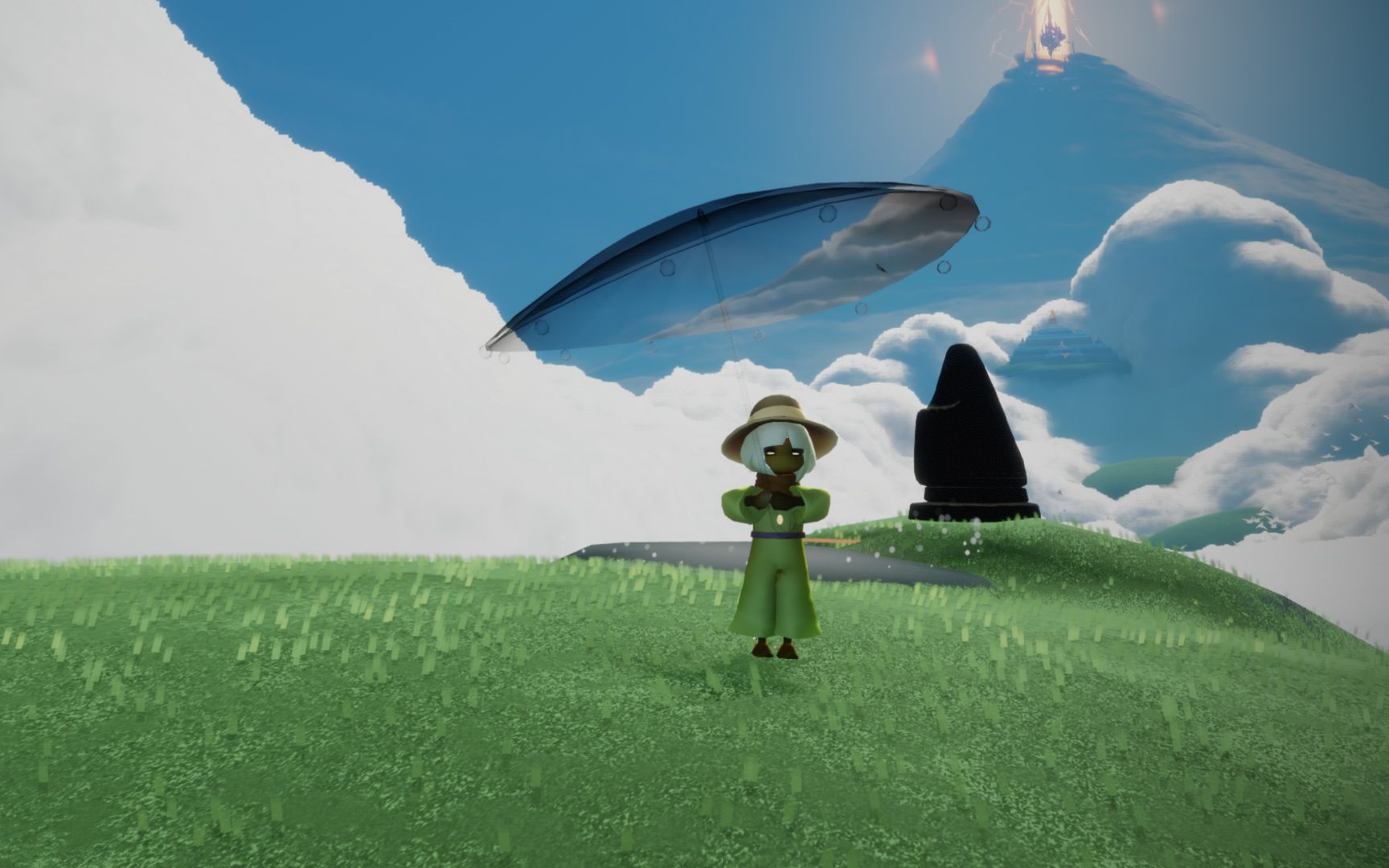 【光遇】追光大伞周边star功能展示 : 透明大伞你会心动吗_哔哩哔哩