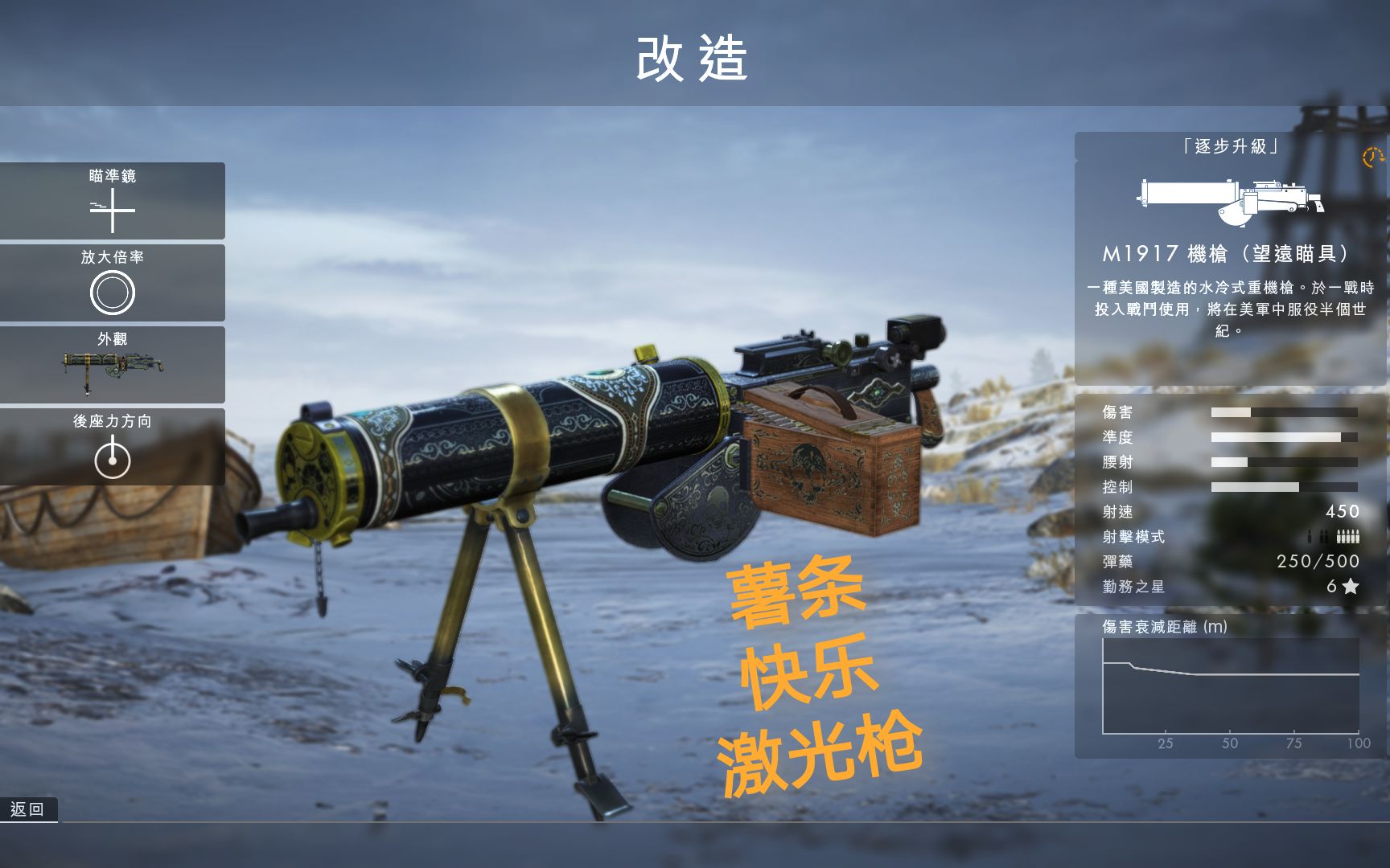 战地1:当你拿起一战激光枪 勃朗宁m1917时.