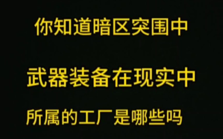 [图]暗区突围中的武器在现实中是哪个公司的？