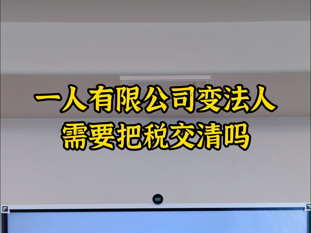 一人有限公司变法人需要把税交清吗哔哩哔哩bilibili