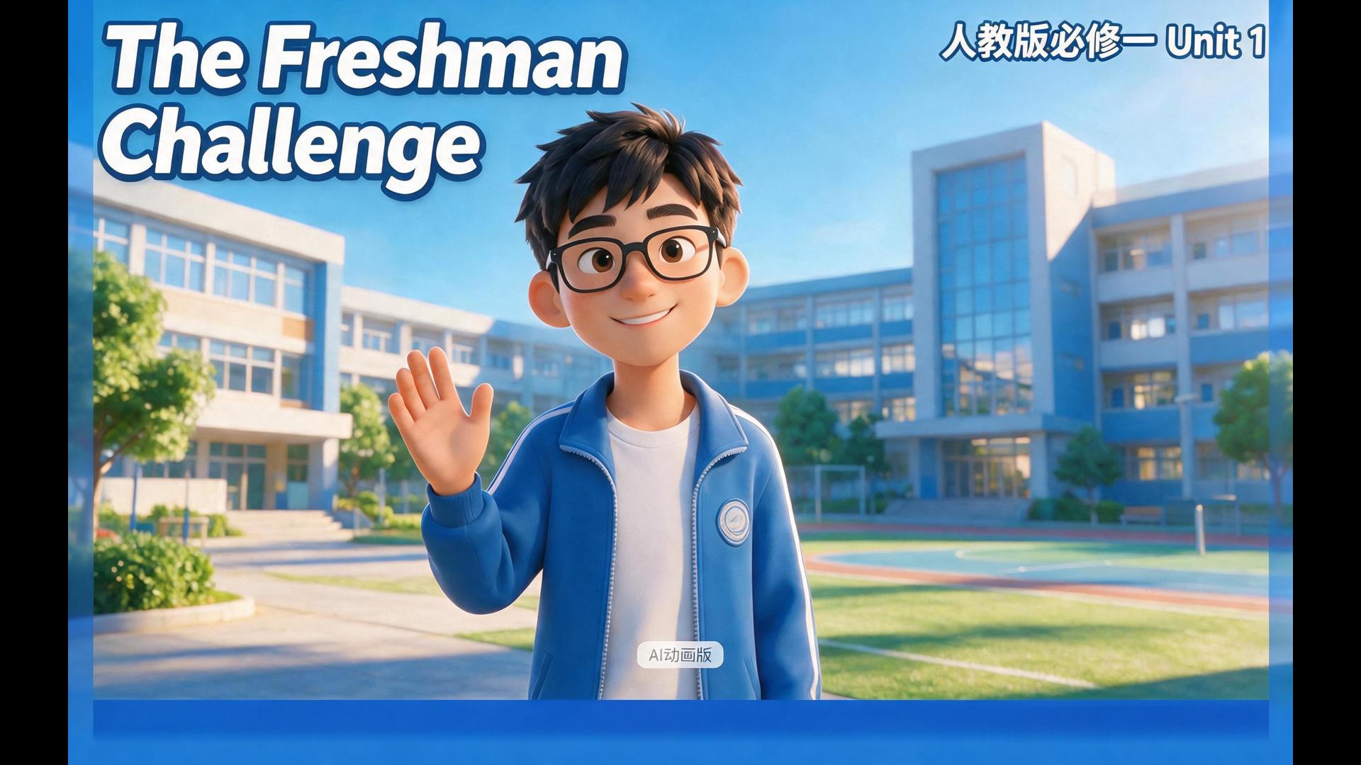 人教版高一英语必修一Unit 1课文动画｜The Freshman Challenge（AI动画版）