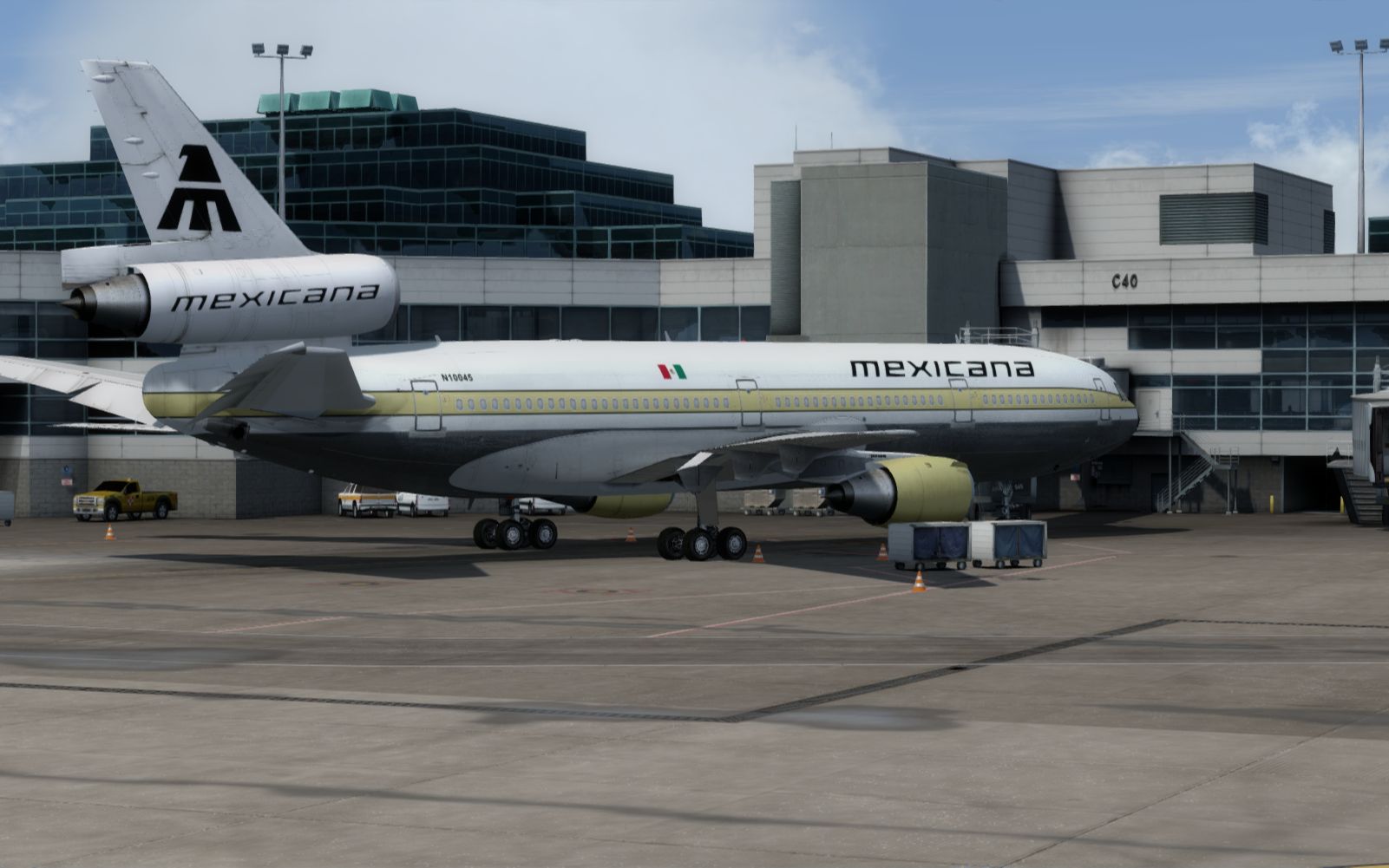 墨西哥航空(mexicana)dc-10-10著陸美國丹佛機場