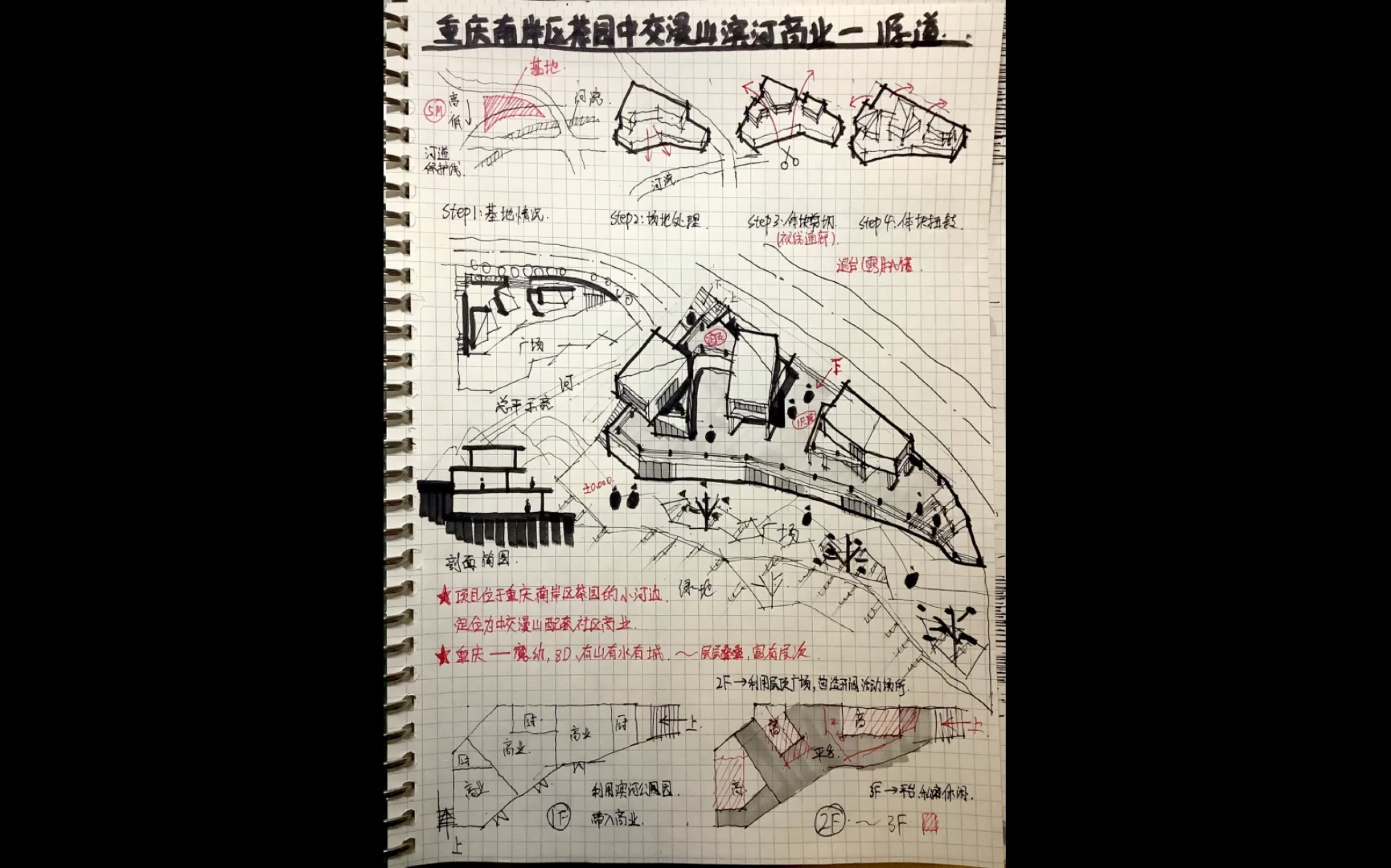 【建筑案例抄绘】56、重庆南岸区茶园中交漫山滨河商业一一源道建筑哔哩哔哩bilibili