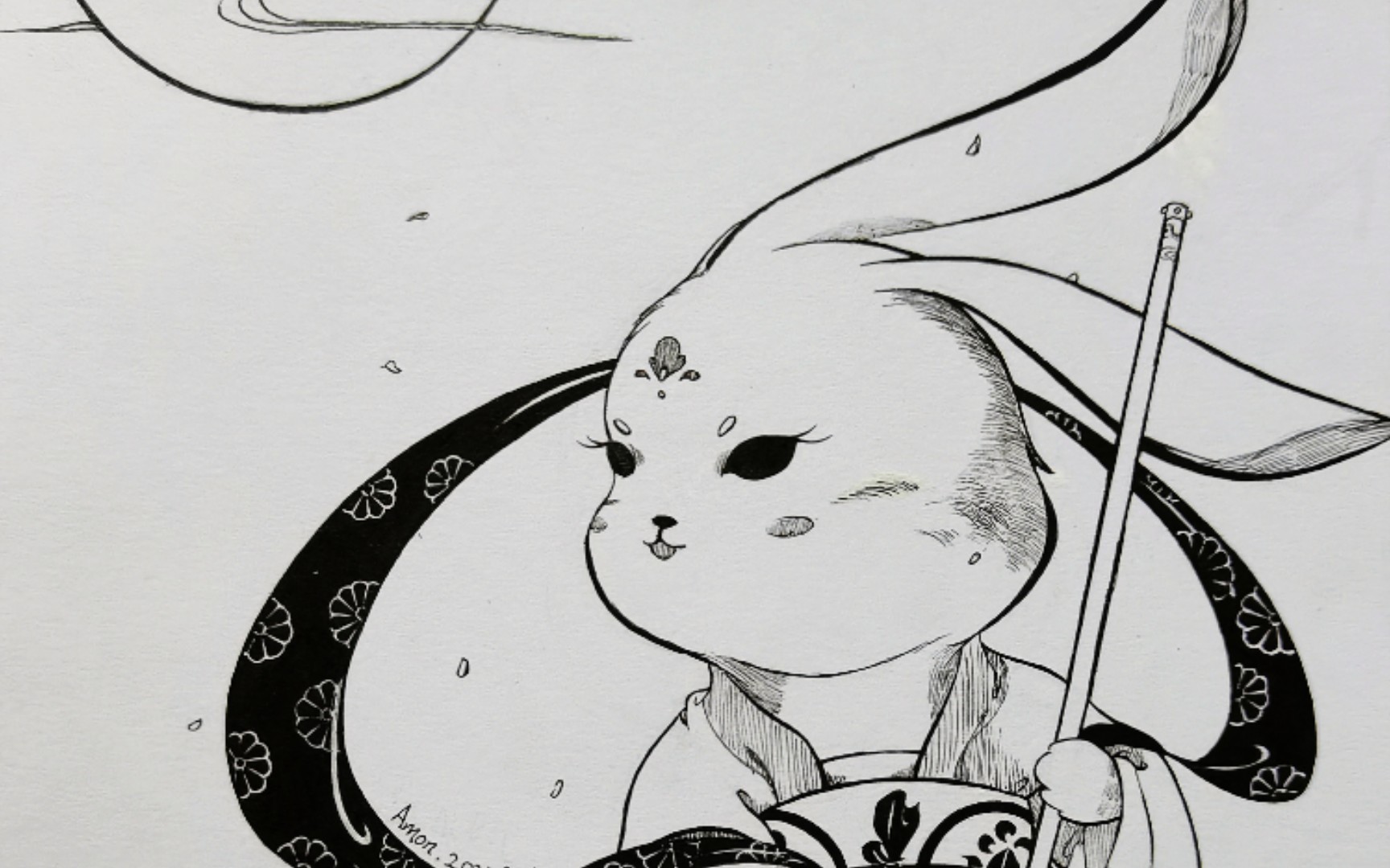 【针管笔手绘】玉兔