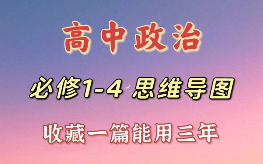 高中政治必修14思维导图汇总,收藏一篇能用三年!哔哩哔哩bilibili