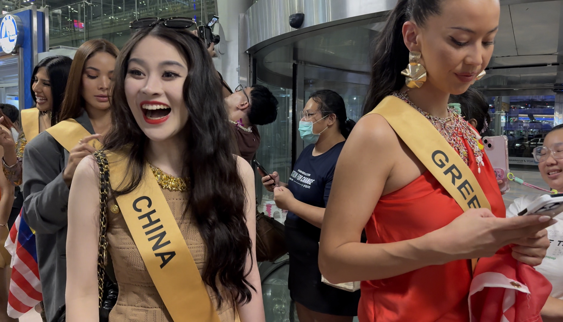 遇见万国小姐Miss Grand International2024世界总决赛佳丽|曼谷素万那普机场BKK|怼脸拍哔哩哔哩bilibili