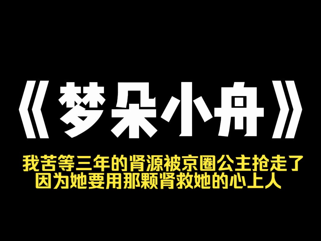 小说推荐~《梦朵小舟》我苦等三年的肾源被京圈公主抢走了. 因为她要用那颗肾救她的心上人. 后来我肾衰竭死亡,京圈公主终于大发慈悲:「给她家扔三...