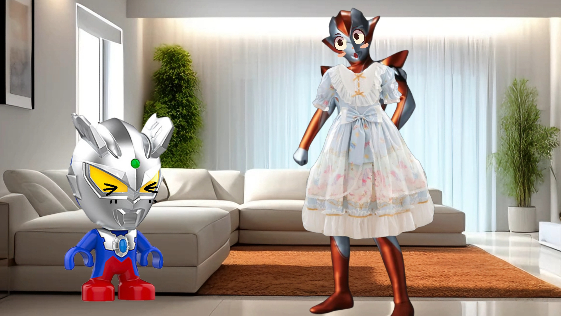 小赛罗奥特曼和妹妹玩挠痒痒游戏导致后背痒