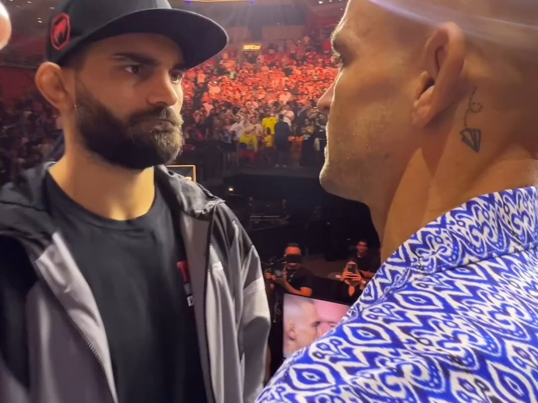 ufc299 新闻发布会选手对视 "钻石"达斯汀·普瓦里尔vs"特种兵"伯努瓦