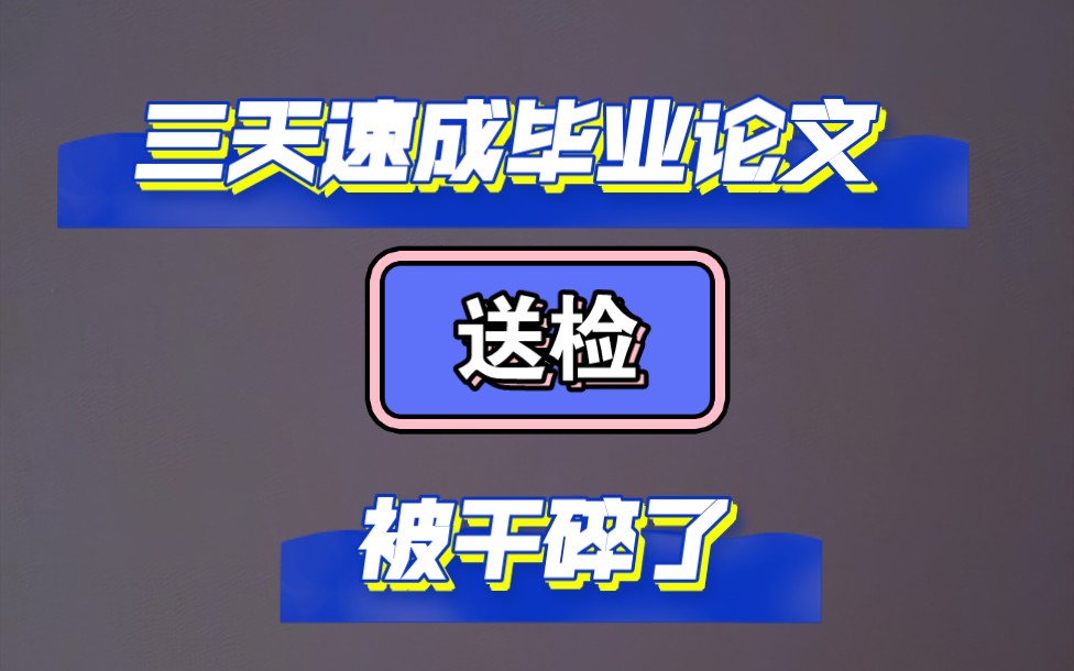 二战985被干碎了五天|挑战三天重写毕业论文过抽检|维普我爱你哔哩哔哩bilibili