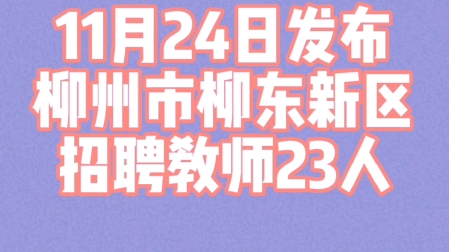 柳州市柳东新区招聘教师23人公告哔哩哔哩bilibili