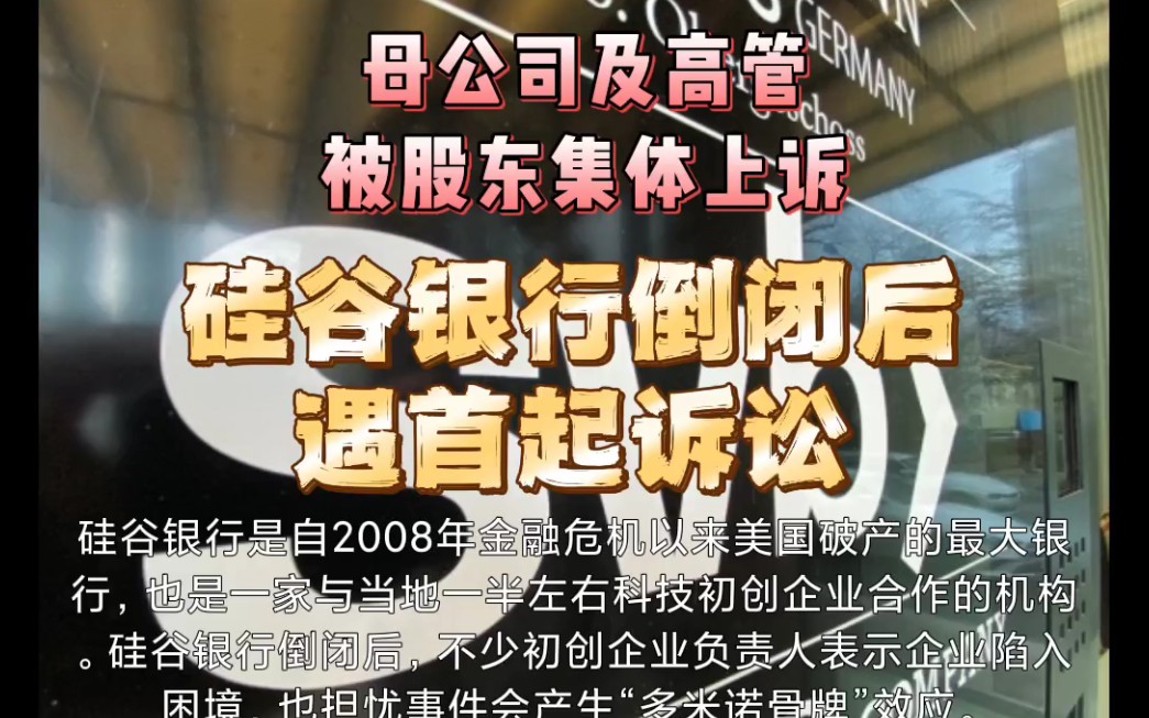 硅谷银行倒闭后遇首起诉讼:母公司及高管被股东集体上诉哔哩哔哩bilibili