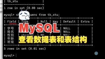 Tải video: 011：查看MySQL数据库中的表和表结构