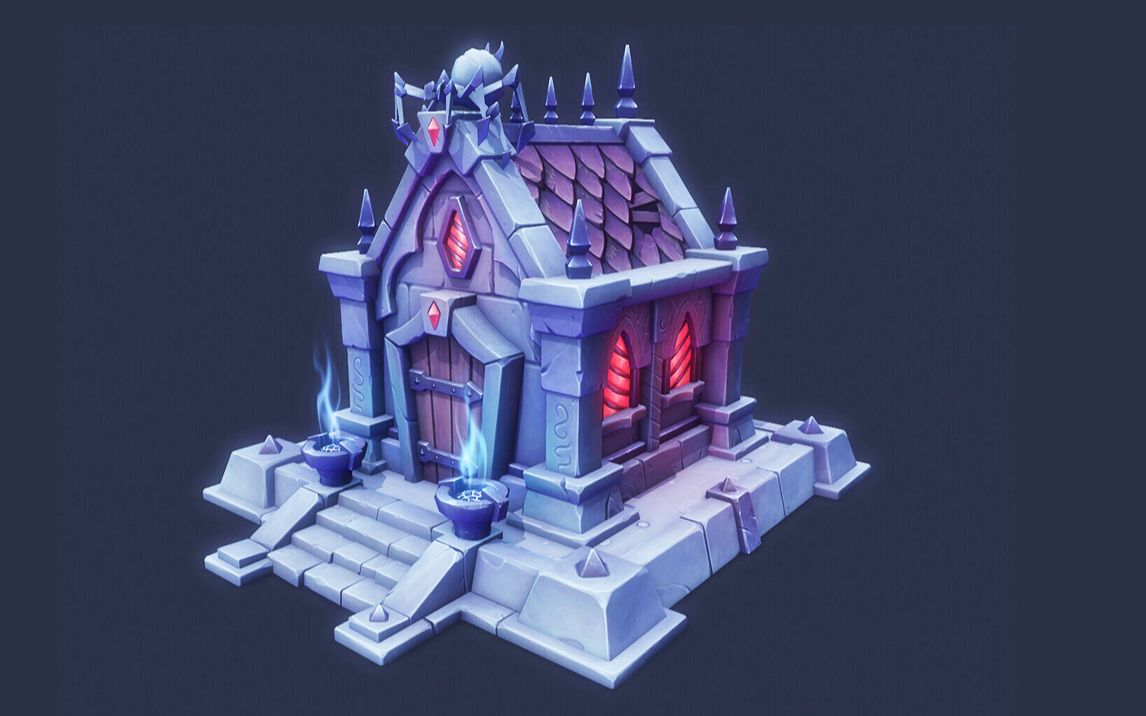 【maya场景建模】风格化"暗黑系"房子制作,场景思路搭建技巧