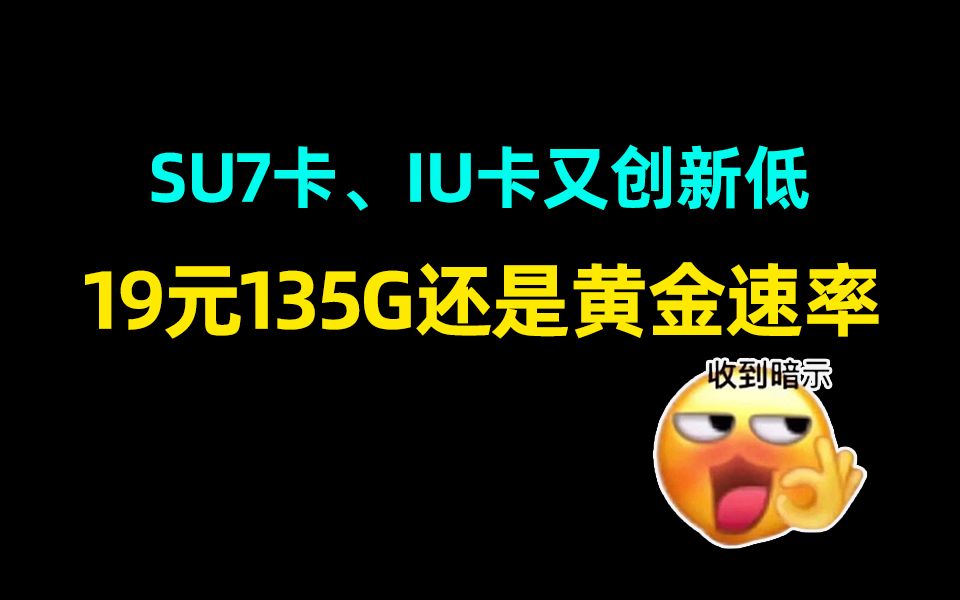 流量卡价格战开启!电信su7卡和iu卡双双降价!19元享受135G高速流量,24年电信联通移动流量卡手机卡推荐!iu丨3q丨su7丨紫藤!哔哩哔哩bilibili