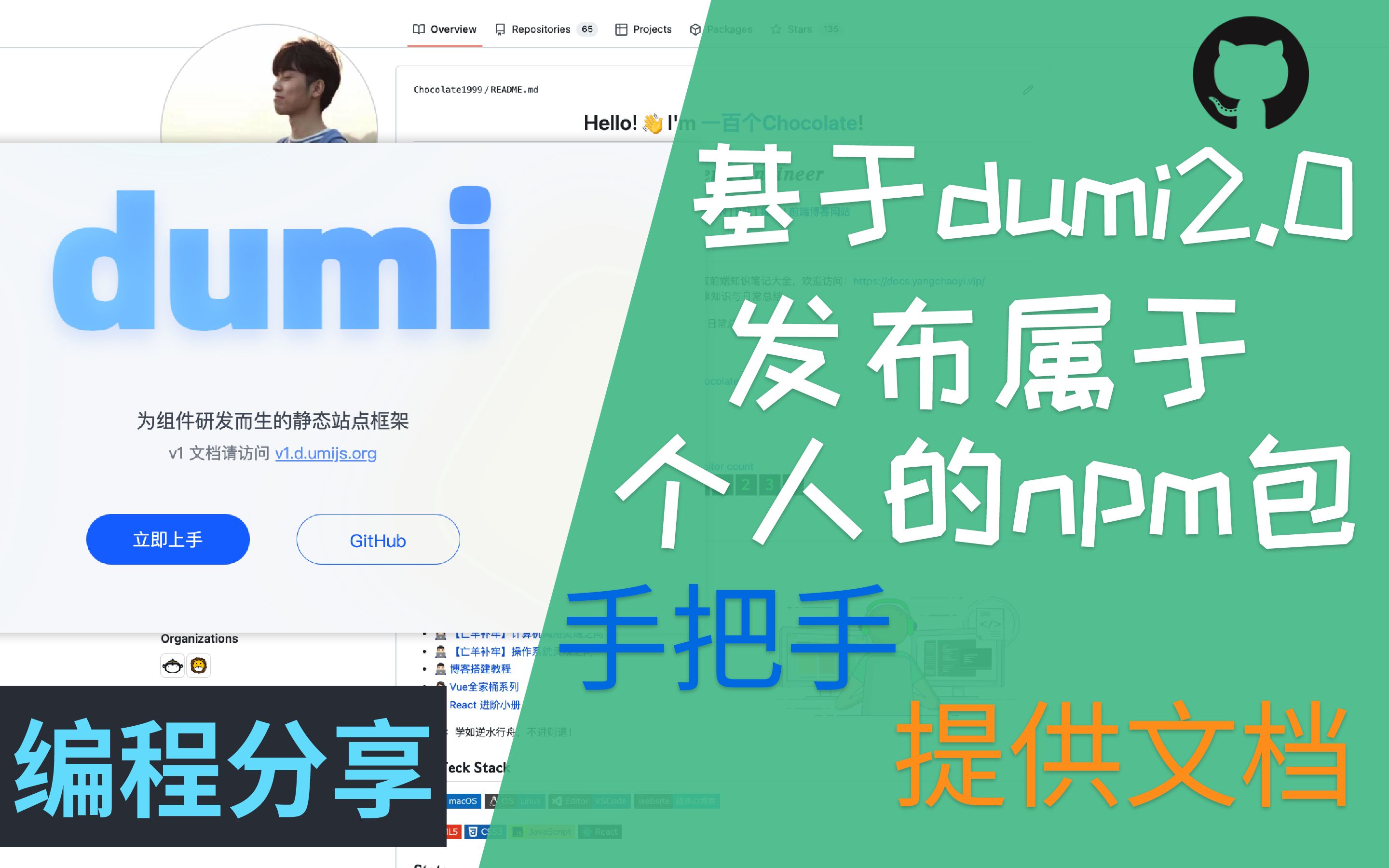 【编程】基于 dumi 2.0 发布属于个人的 npm 包 | 造轮子必备技能 | 手把手 publish | 提供文档开箱即用哔哩哔哩bilibili