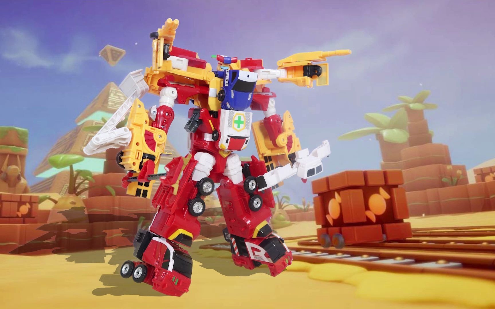 双骑卫士和超护悍将炫酷变形为无敌超护巨人,技能翻倍超梦幻