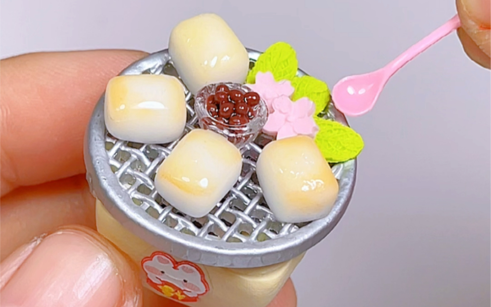 自制迷你粘土烤年糕食玩套餐,qq弹弹真好玩