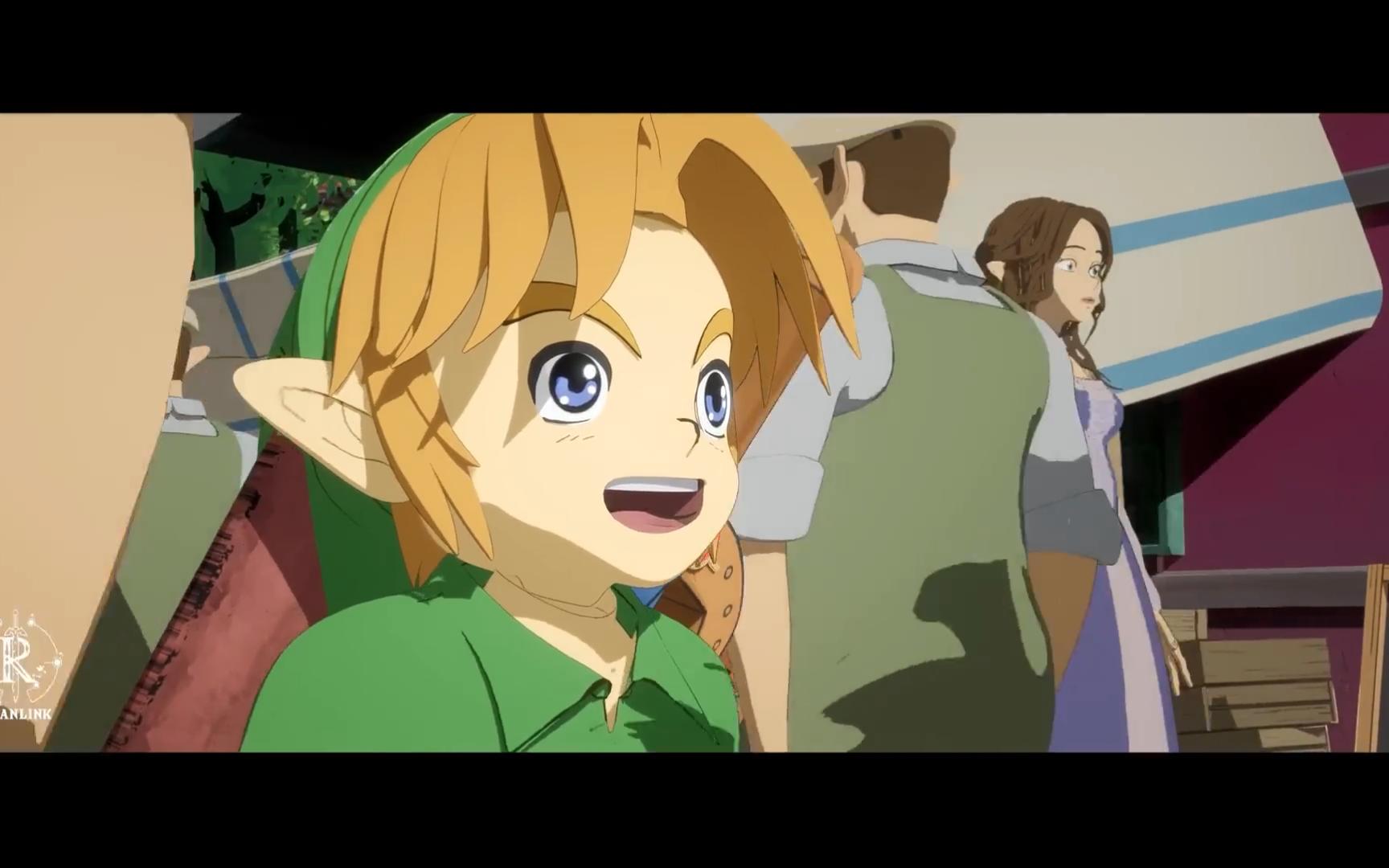 《塞尔达传说:时之笛》吉卜力风格同人动画