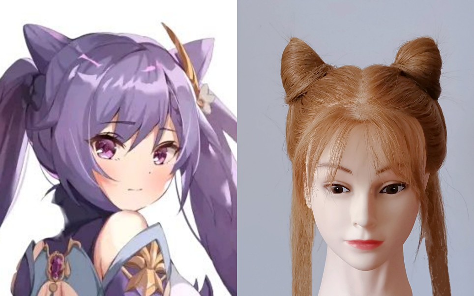 跟着动漫学发型,甜美猫系刻晴发型