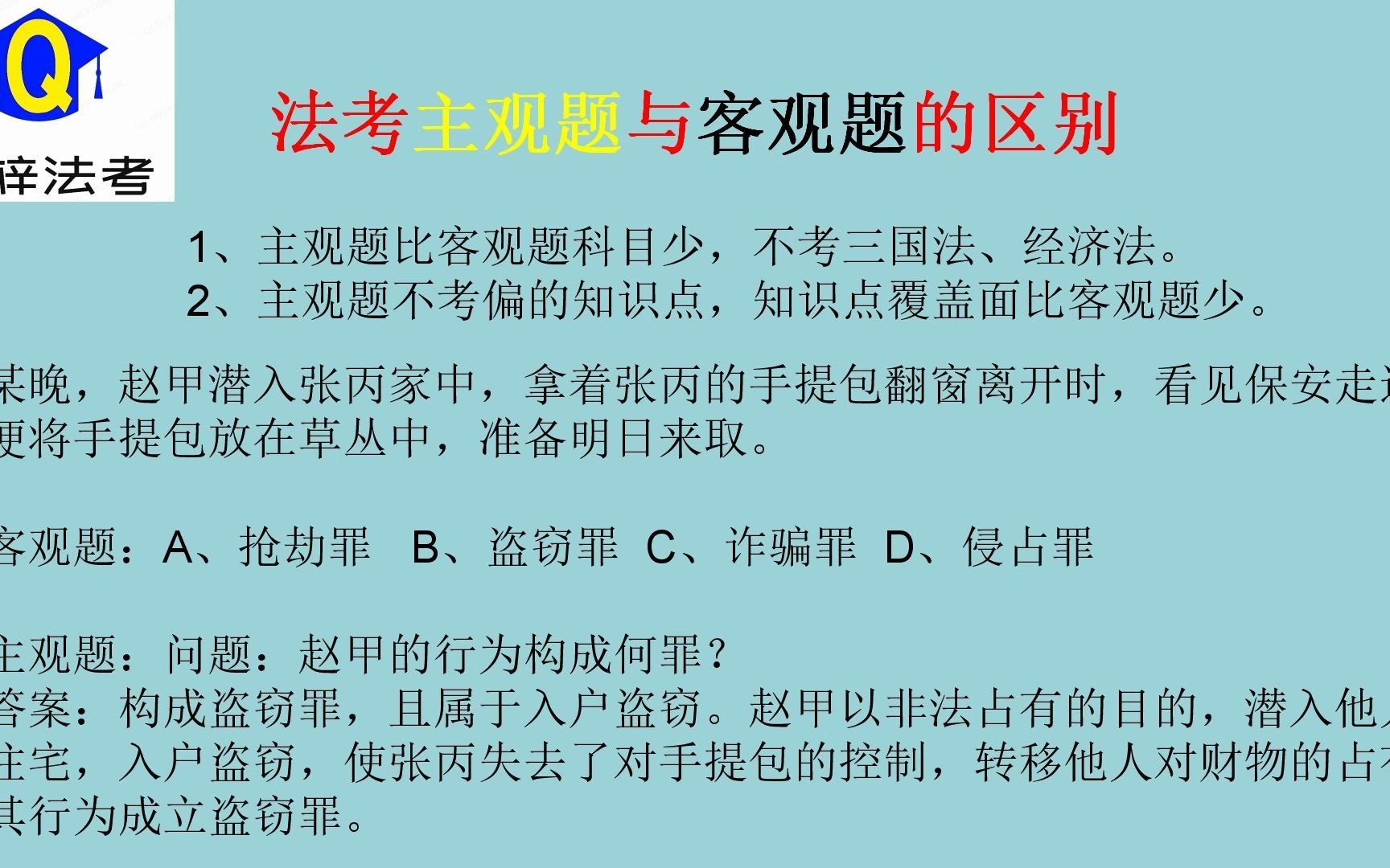 法考主观题与客观题的区别(复习侧重方向不同)哔哩哔哩bilibili