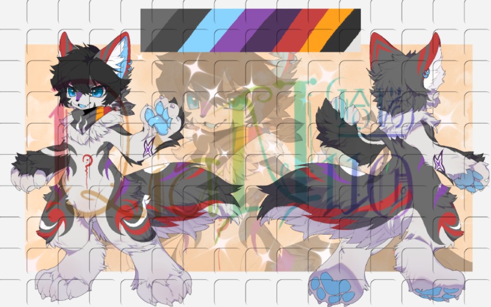 【兽设拍卖】40起10加 是只双色帅狼,手臂上有个神秘的刀疤 买断*1.