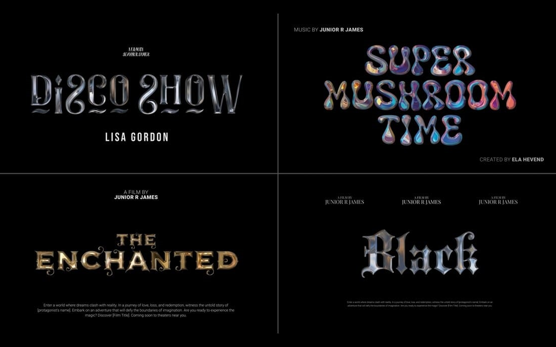 ae模板-金属文字效果的豆瓣电影海报模板 文字排版