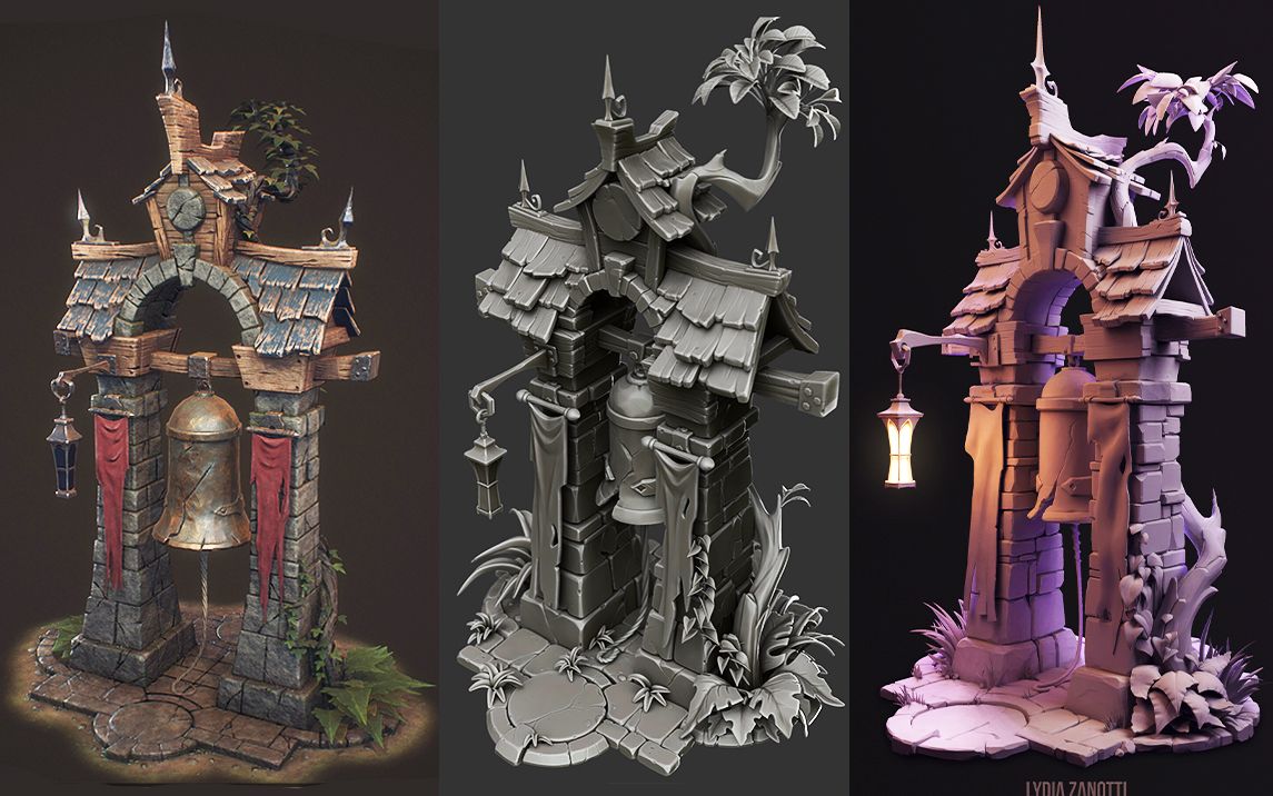 从零到一,用maya建模古风钟楼场景模型,全流程详解