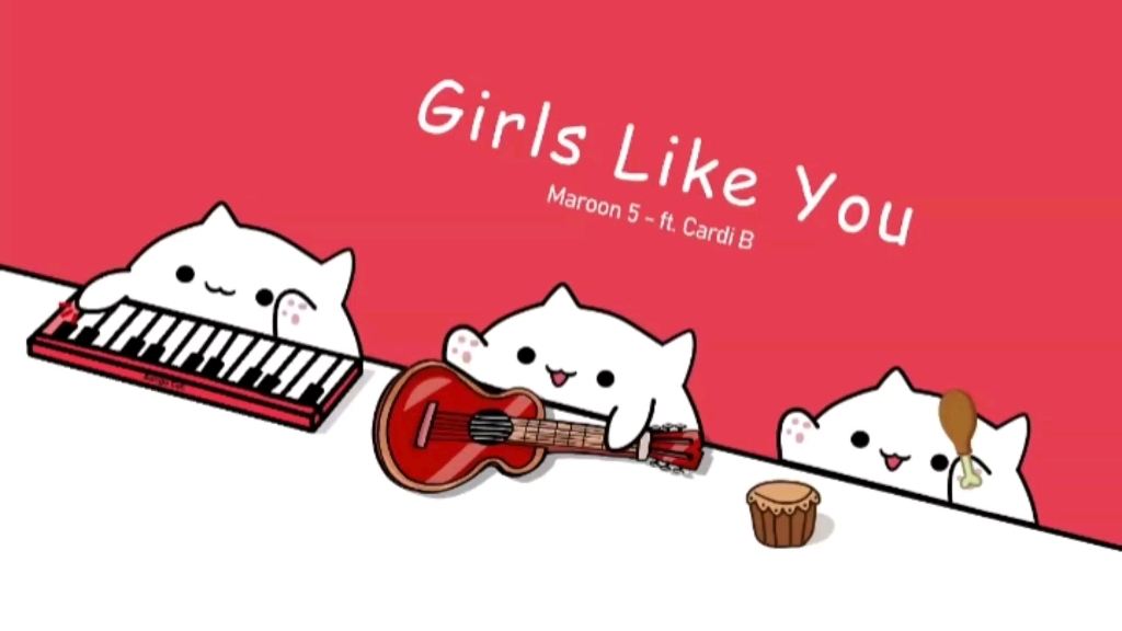 [图]#可爱卡通 #专治不开心 #音乐喷泉 Bongo Cat - Girls Like You